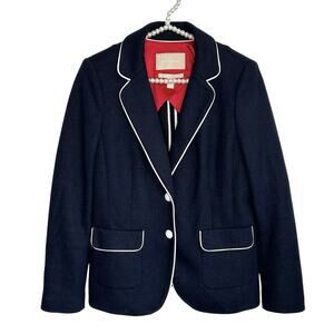 Banana Republic Preppy Wool Blend Nautical Academia Jacket Size 8 Money Retro‎